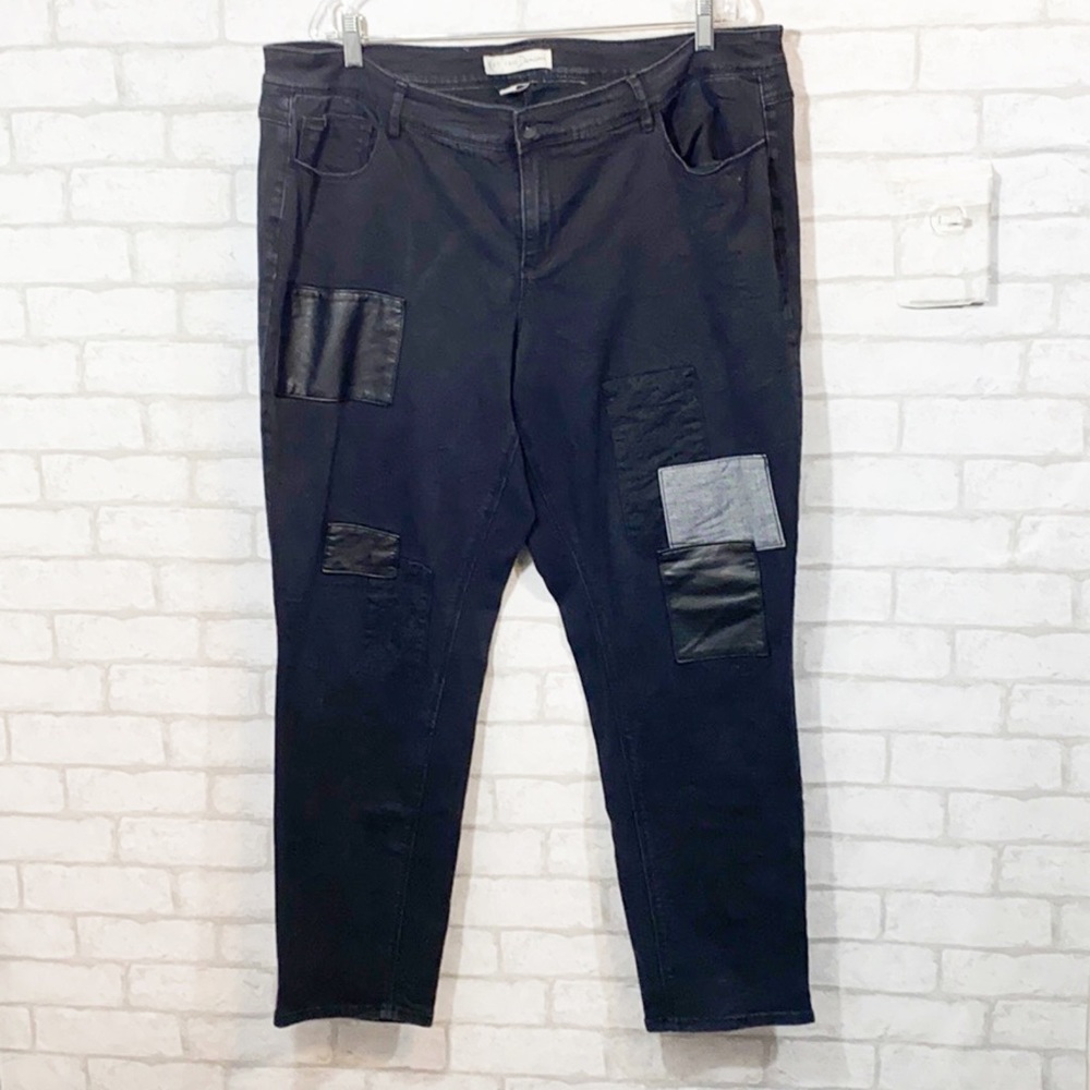 EST.1946 denim black patchwork jeans size 20W